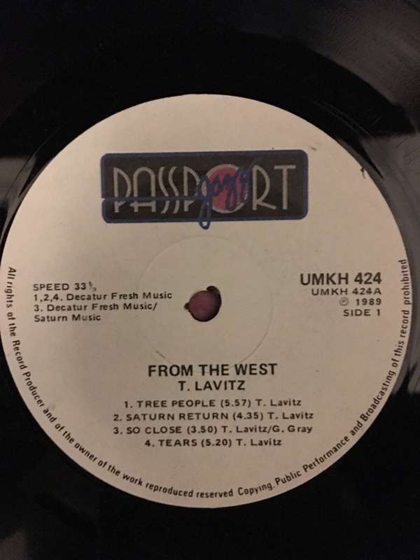 T Lavitz*  From The West  - Vinyl LP - Opened  - Very-Good+ Quality (VG+)