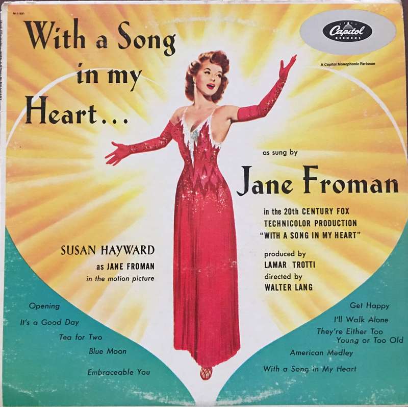 Jane Froman - With a Song in my Heart - Vinyl LP Record - Opened  - Very-Good Quality (VG)