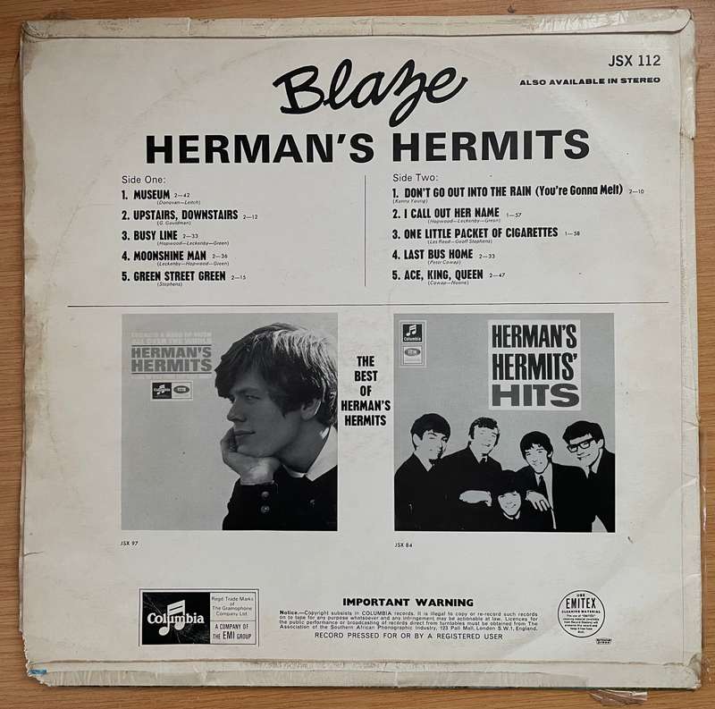 Hermans Hermit's - Blaze - Vinyl LP Record - Very-Good+ Quality (VG+)