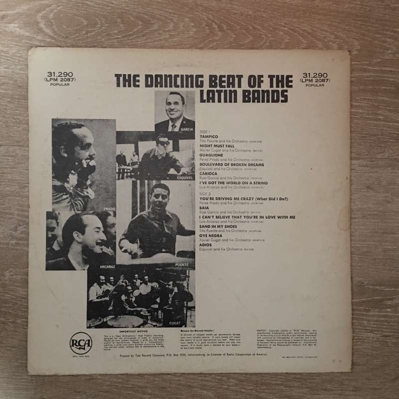 Tito Puente, Xavier Cugat,Perez Prado,- The Dancing beat Of The Latin Bands - Vinyl LP Record - O...