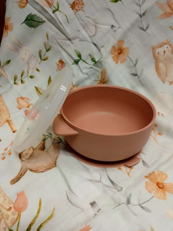 Silicone Suction bowl with lid