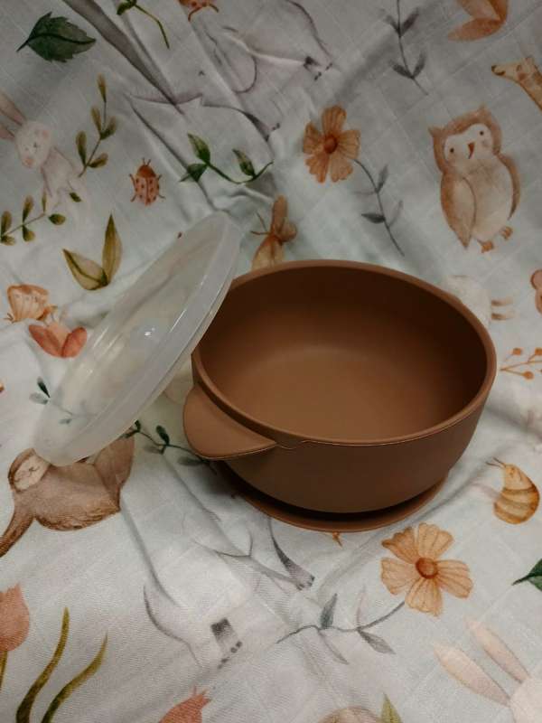 Silicone Suction bowl with lid