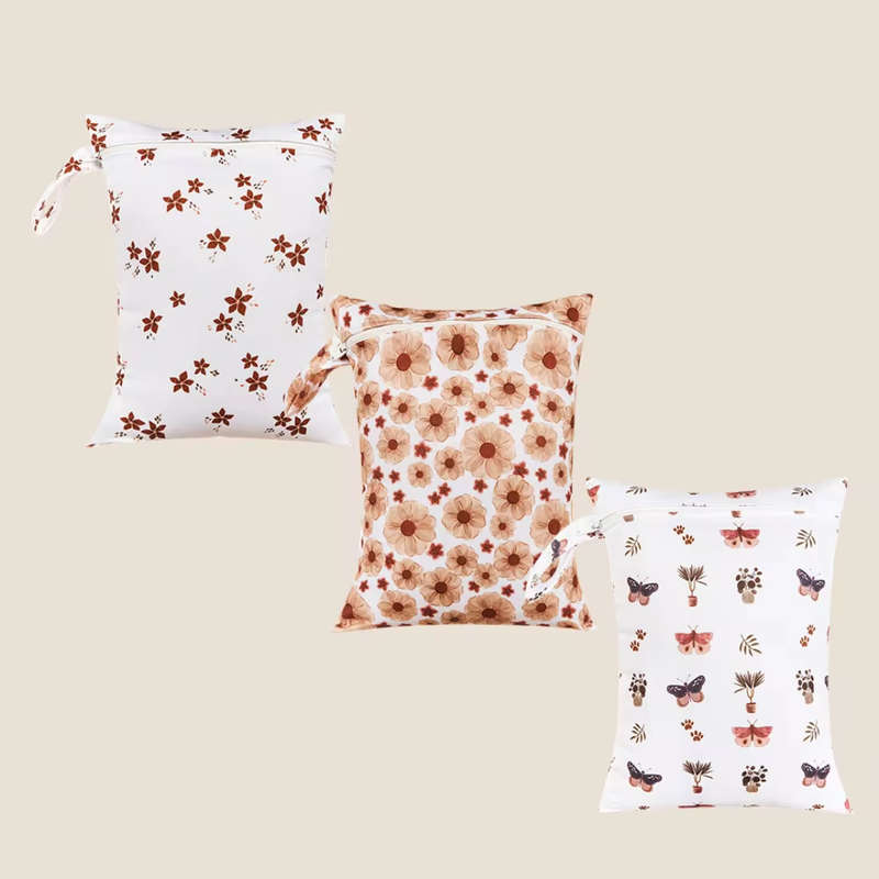 3 pack reusable wet bag - Warm colors