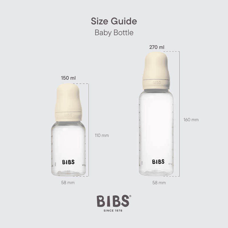 BIBS Baby Bottle Complete Set 150ml 2 Pack Silicone - Ivory