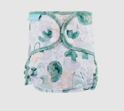 Newborn Happy Flute reusable cloth diaper, ALL-IN-ONE, Green beans