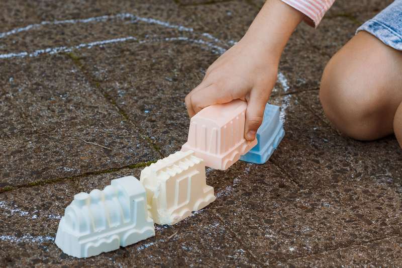 Rainbow Sidewalk chalk - Train Choo choo
