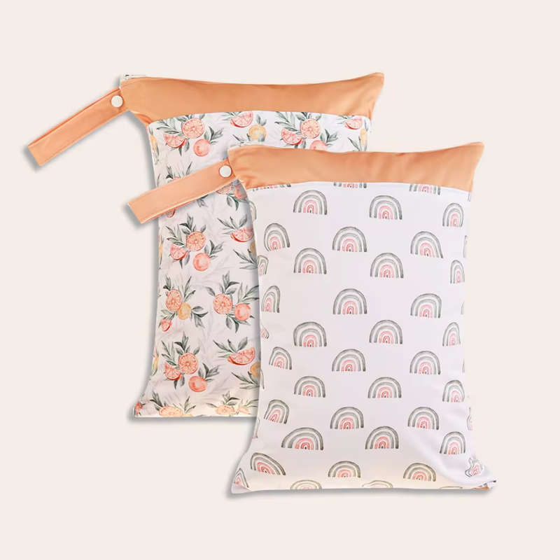 Happy Flute Wet bag,  Rainbows and fruits 2 pack