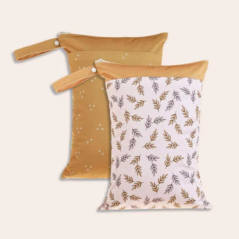 Happy Flute Wet bag,  Golden leaves and stars 2 pack