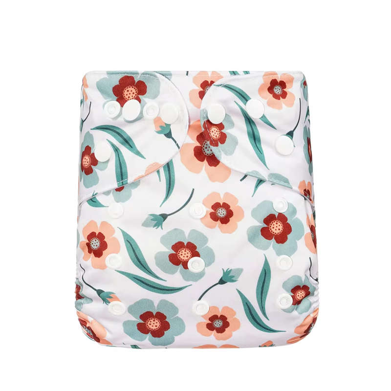 Happy flute pocket - white with flowers