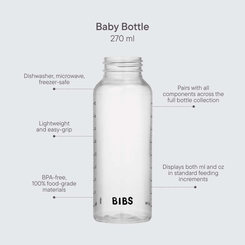 BIBS Baby Bottle Complete Set 2 Pack 270ml Silicone - Ivory