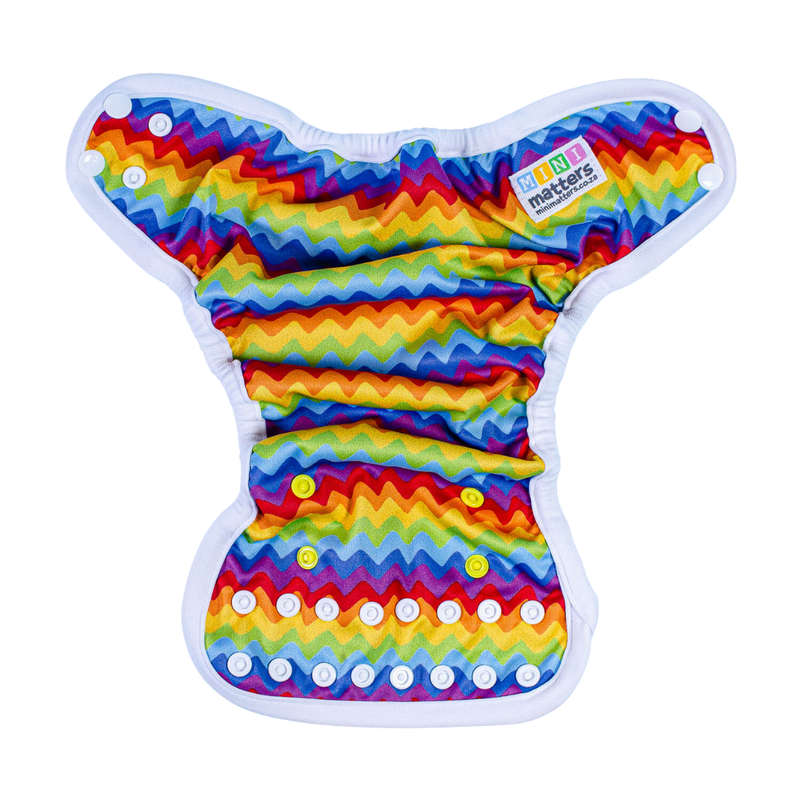 Mini matters PUL cover - newborn - Rainbow