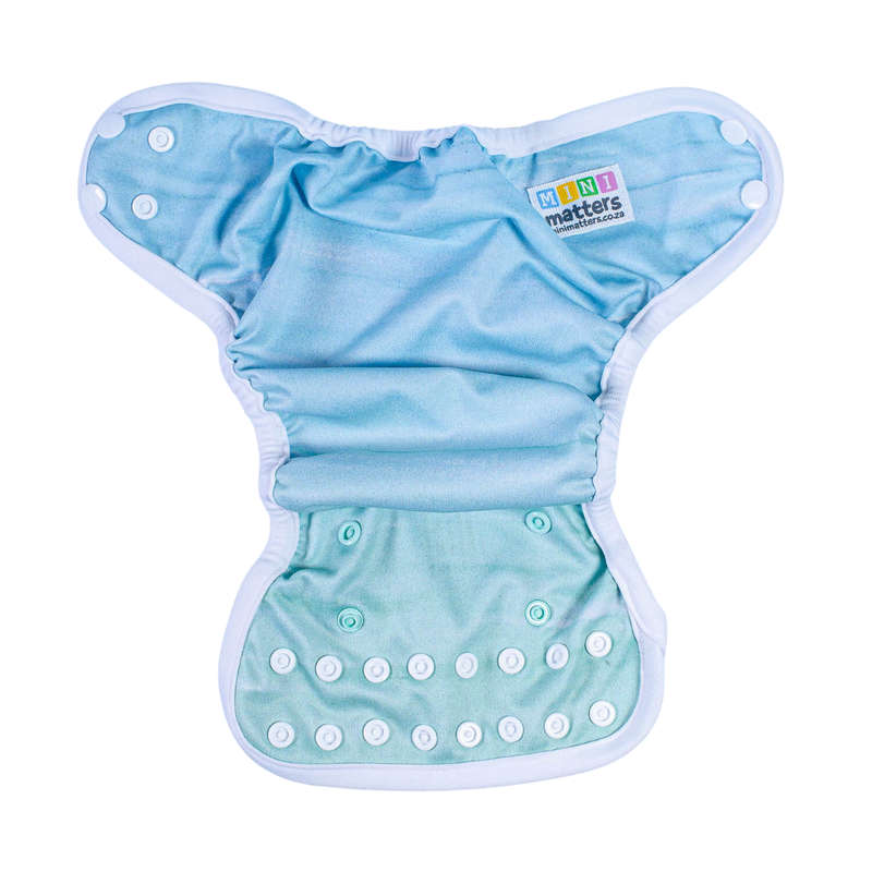 Mini matters PUL cover - newborn - Blue watercolor