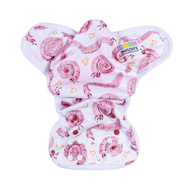 Mini matters PUL cover - newborn - Pink shongololo