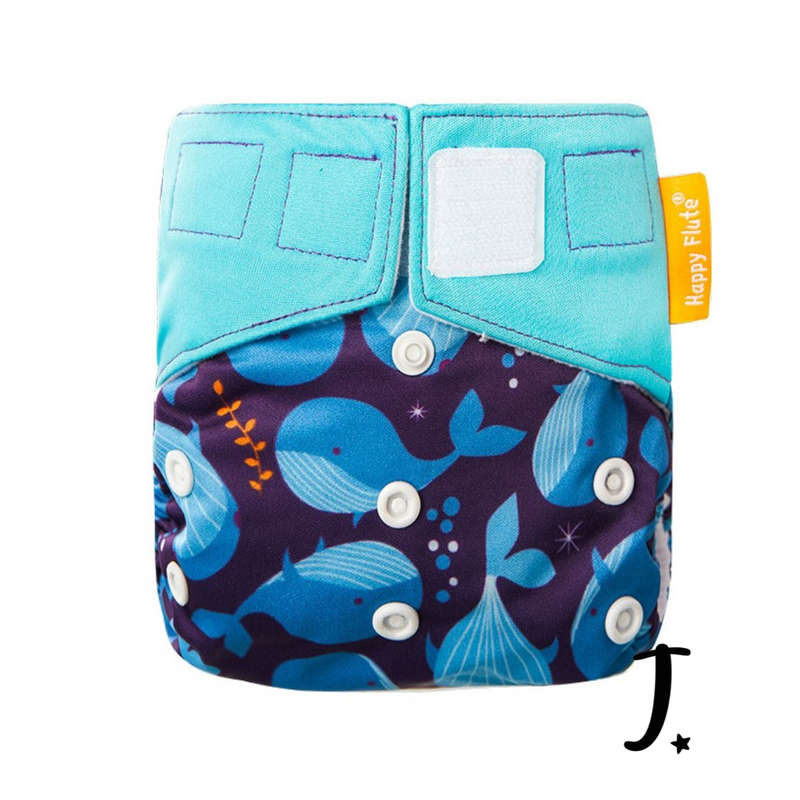 Happy Flute All-In-One Diaper, Velcro - Various prints