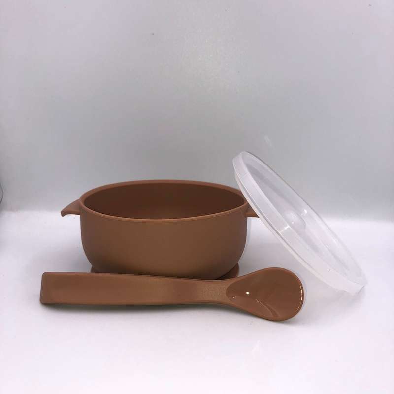 Silicone Suction bowl with lid and spoon