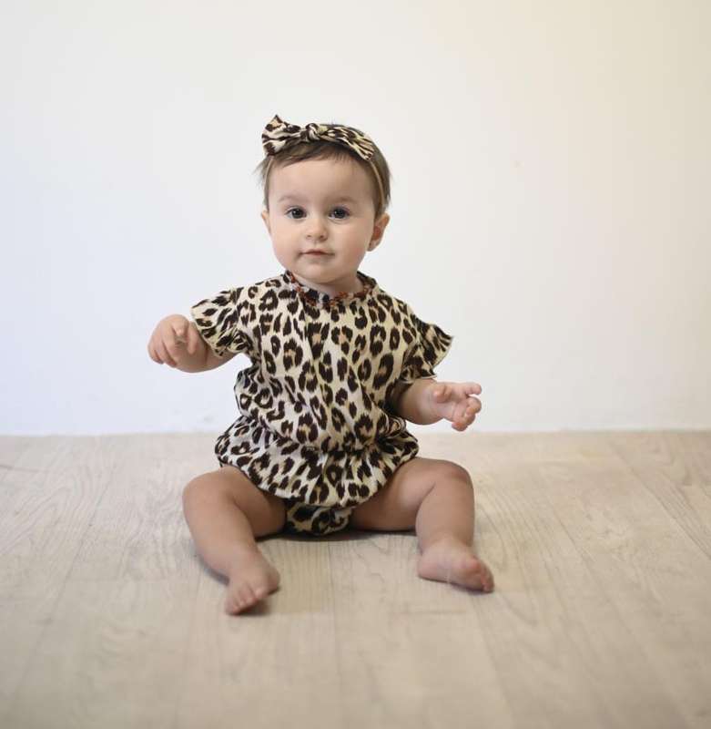Leopard print romper & Headband set