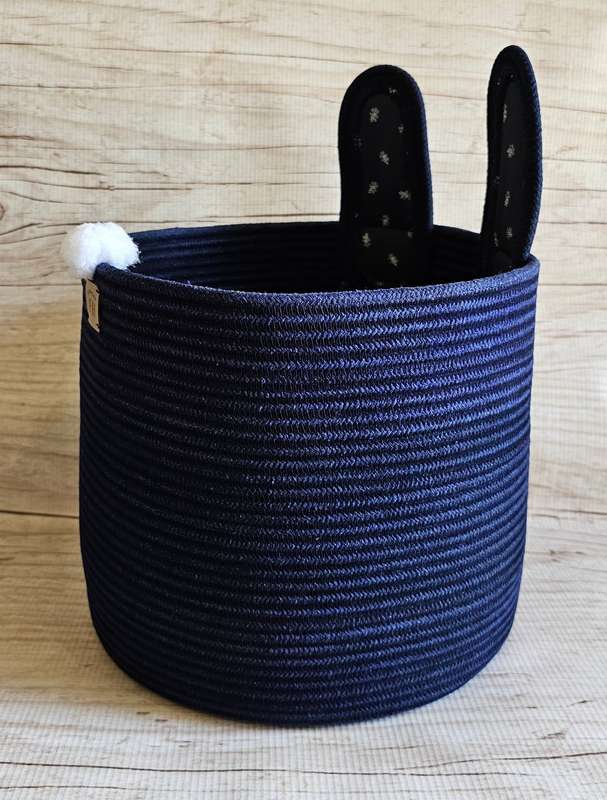 Bunny rope basket - Navy