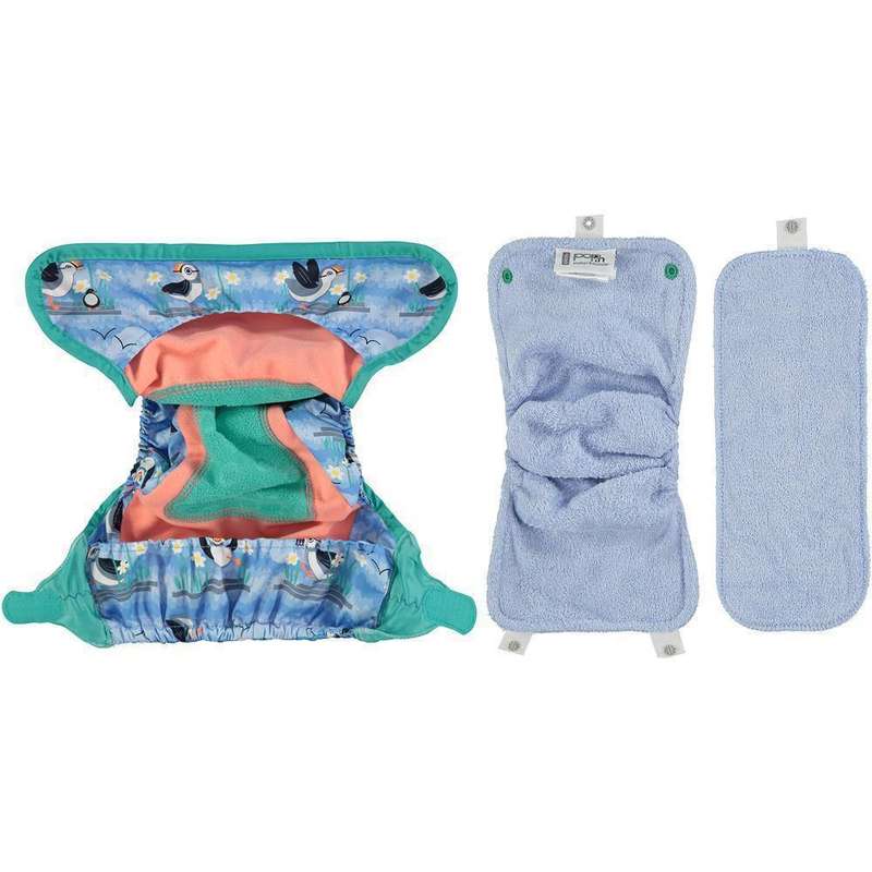 PopIn Single Printed Nappy Bamboo - Puffin