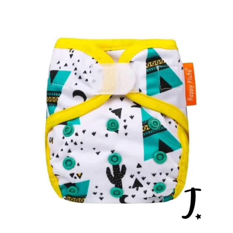 Newborn Happy Flute Diaper Cover, Teepee Print