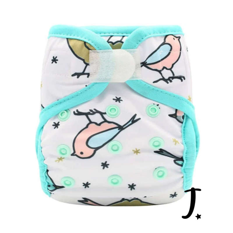 Newborn Happy Flute Diaper Cover, Little Bird Print