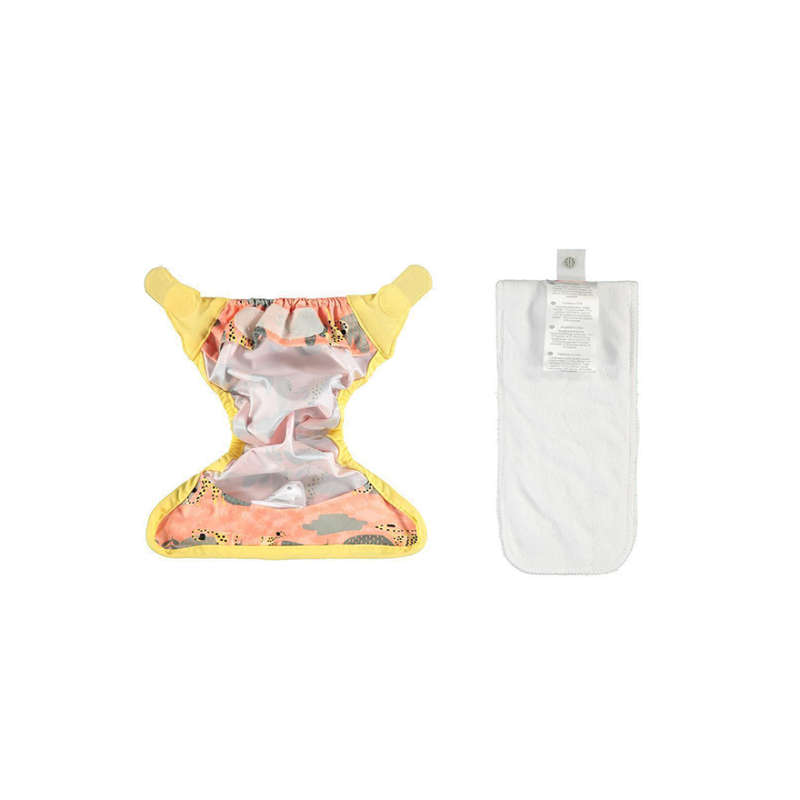 PopIn Single Printed Nappy Bamboo - Cheetah (Newborn)