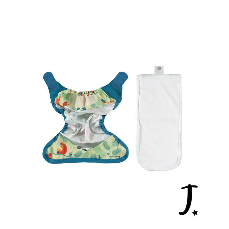 PopIn Single Printed Nappy Bamboo - Orangutan(Newborn)