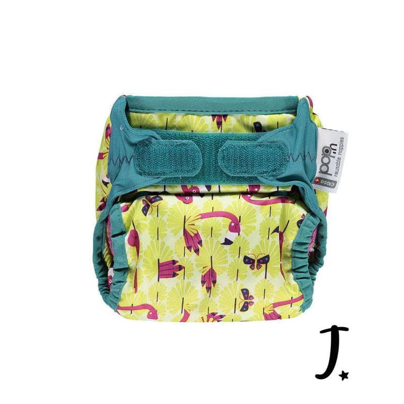 PopIn Single Printed Nappy Bamboo - Flamingos