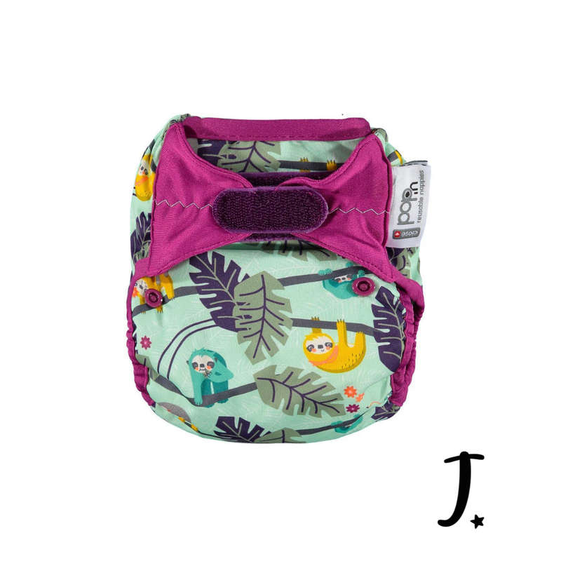 PopIn Single Printed Nappy Bamboo - Sloth