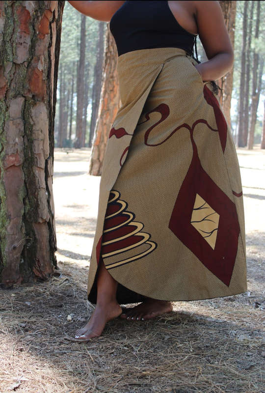 Reversible  wrap skirt
