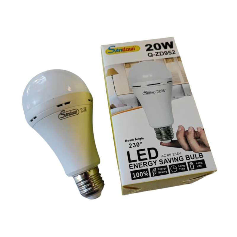 Two Loadshedding LED 20W Rechargeable Bulbs with Battery, Bayonet