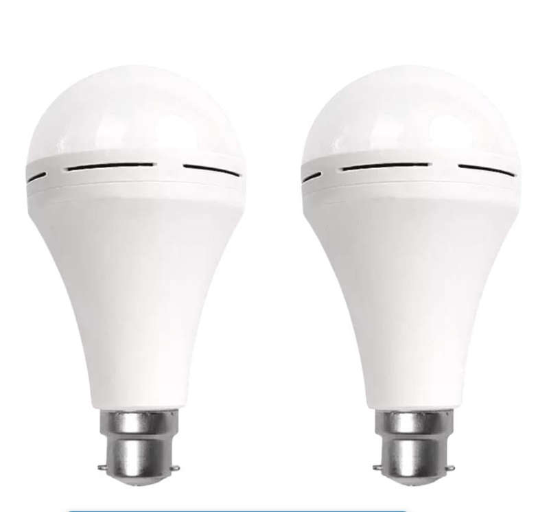 Two Loadshedding LED 20W Rechargeable Bulbs with Battery, Bayonet