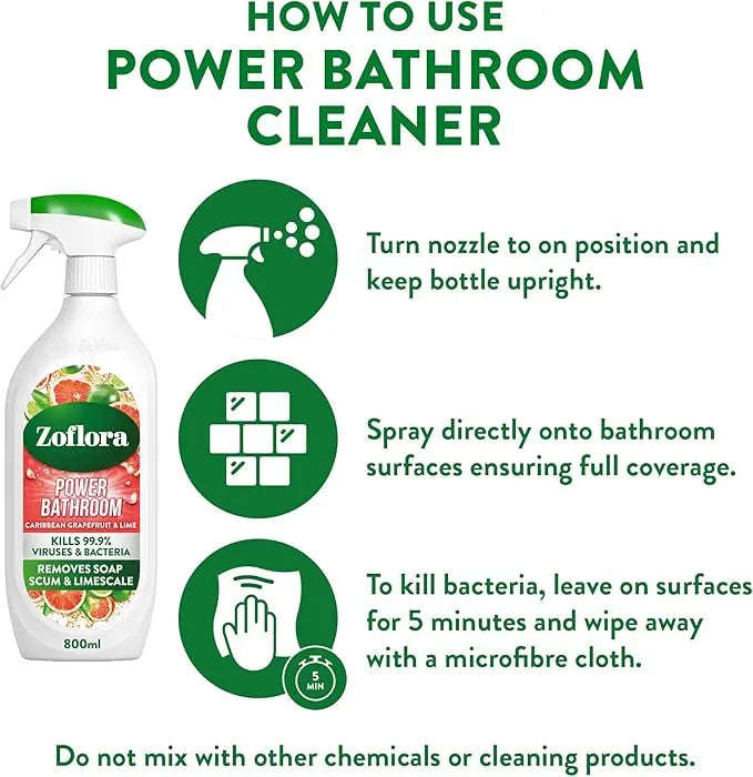 Zoflora Caribbean Grapefruit & Lime Power Bathroom Cleaner