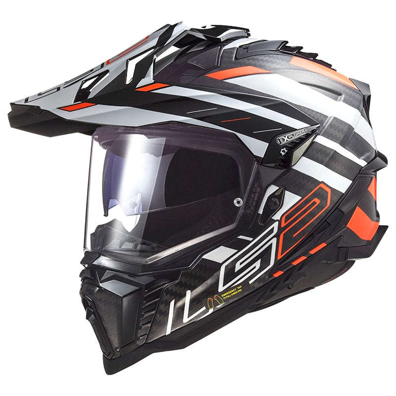 LS2 MX701 Explorer Carbon Helmet | Fluo Orange