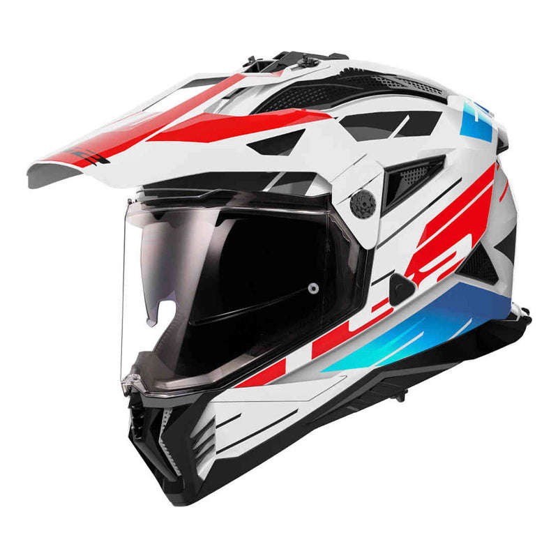 LS2 Pioneer 2 Adventure Helmet White | Blue | Red