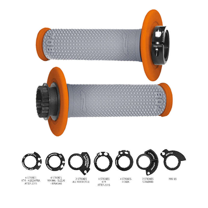 Progrip 708 Lock On MX Grips Grey | Orange
