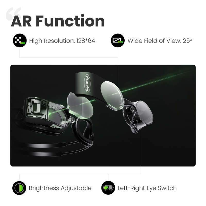 Holoswim AR Smart Swim Goggles 2 Pro With Real Time Metrics & Smart Display