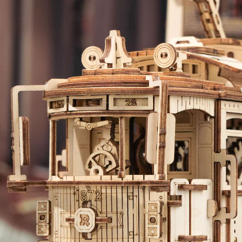Robotime Classic City Tram DIY Moving 3D Wooden Puzzle