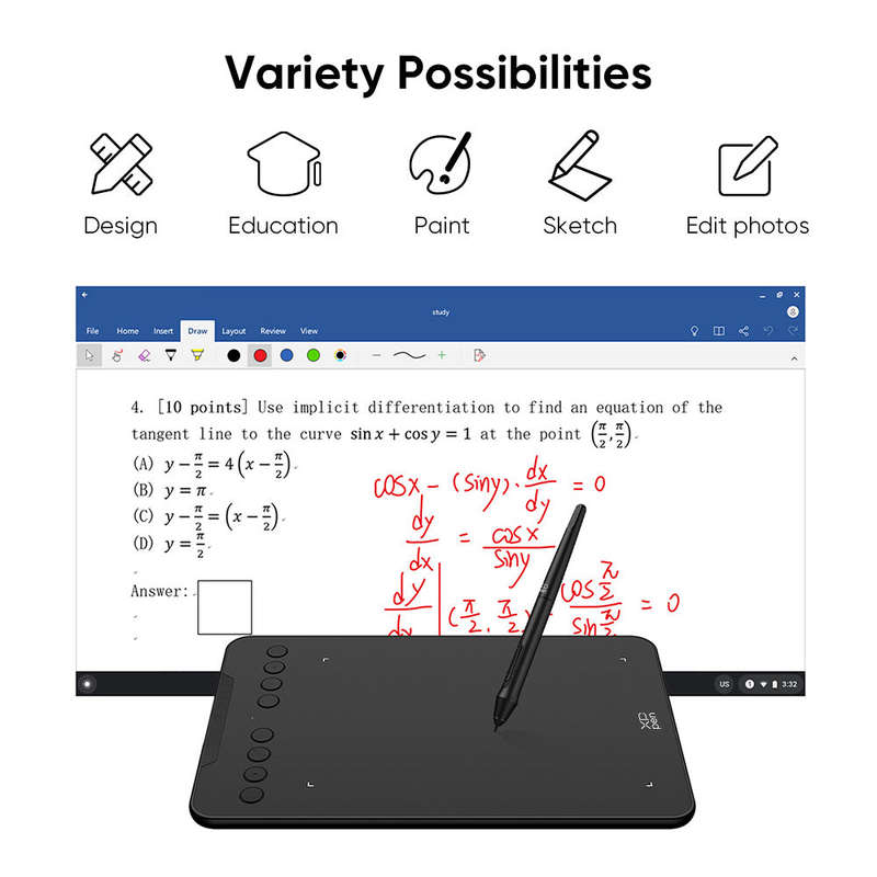 XPPen Deco01 V3 Graphics Drawing Tablet With Stylus Green