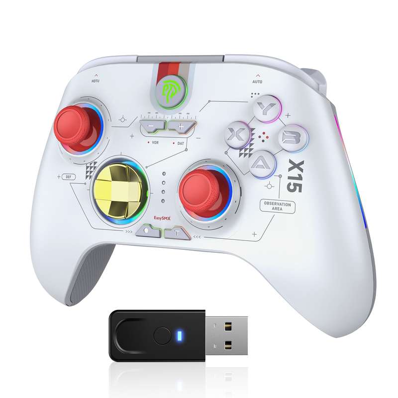 EasySMX X15 Wireless RGB Controller  Hall Effect Joystick & Trigger for Windows / Steam / Swit...