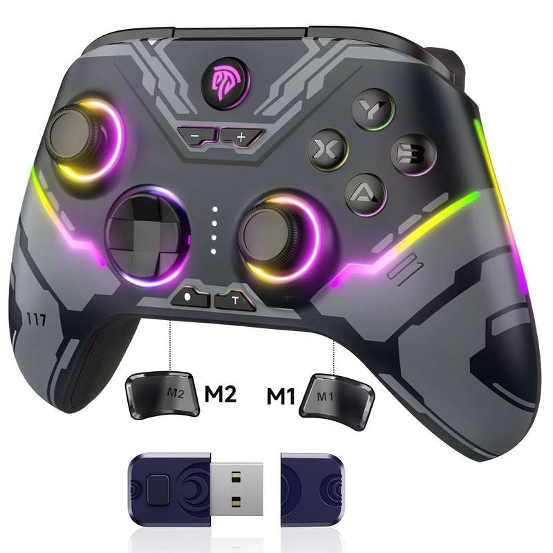 EasySMX X15 Wireless RGB Controller  Hall Effect Joystick & Trigger for Windows / Steam / Swit...