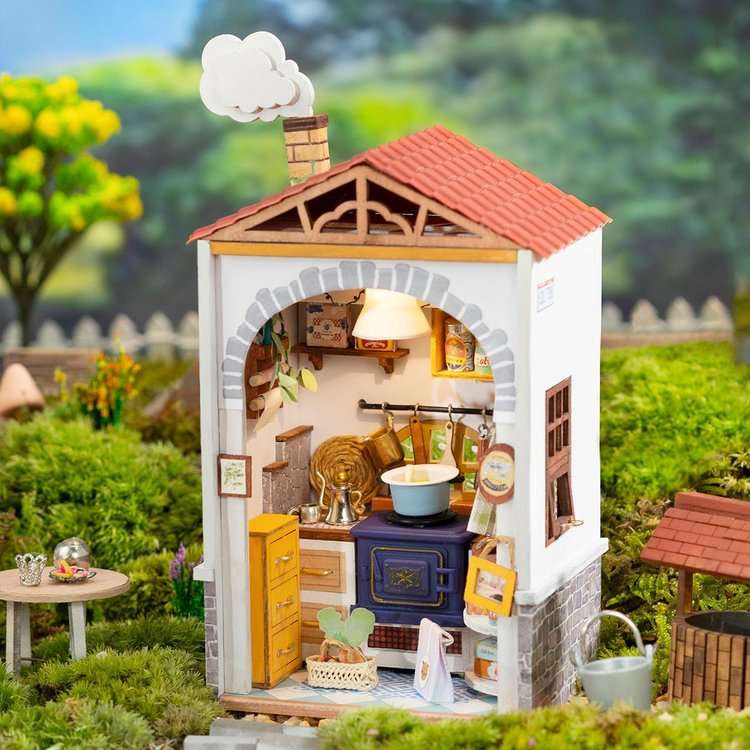 Robotime Mini Town Series Flavour Kitchen DIY Miniature Dollhouse Kit