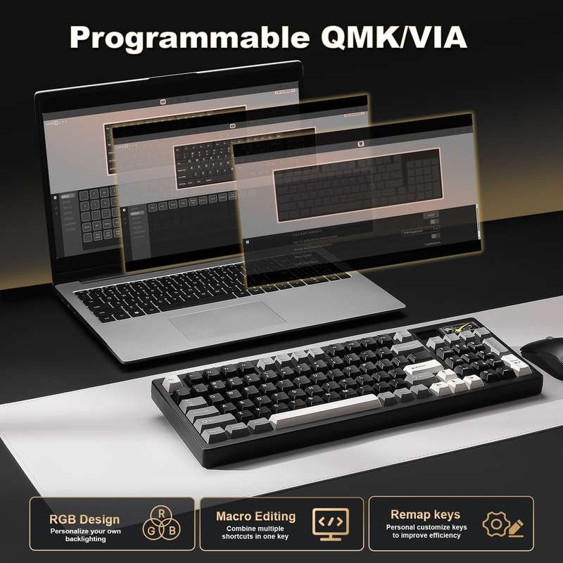 YUNZII IF99 QMK/VIA Full Size LCD Mechanical Gaming Keyboard
