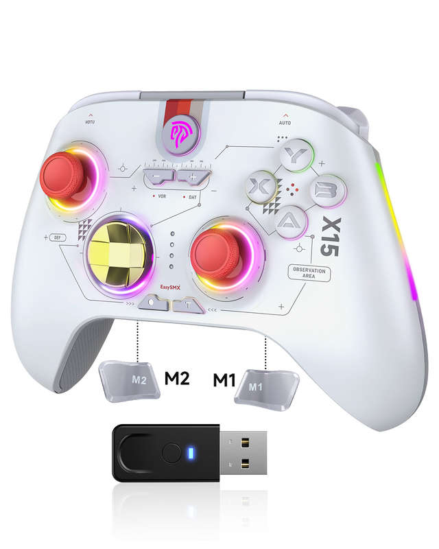 EasySMX X15 Wireless RGB Controller  Hall Effect Joystick & Trigger for Windows / Steam / Swit...