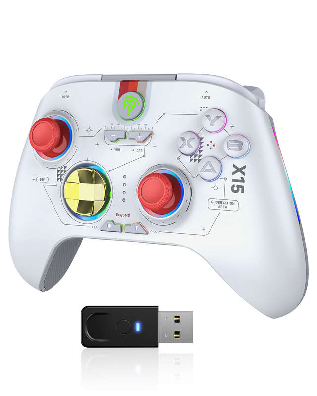 EasySMX X15 Wireless RGB Controller  Hall Effect Joystick & Trigger for Windows / Steam / Swit...