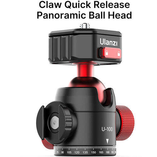 Ulanzi U-100 Claw Quick Release Ball Head with Side Cold Shoe Mount