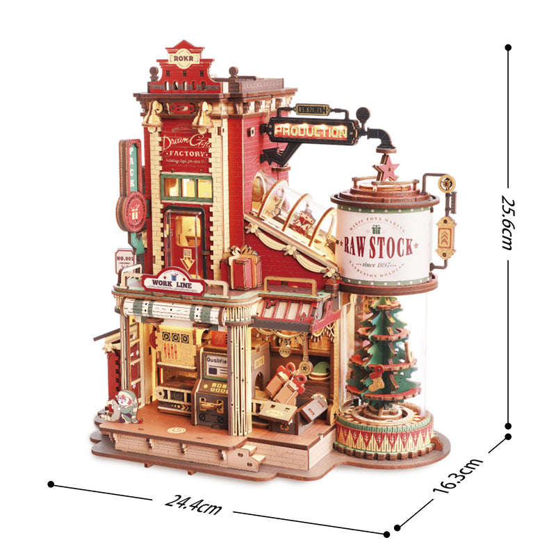 Robotime Dream Gift Factory Wooden Music Box DIY 3D Puzzle