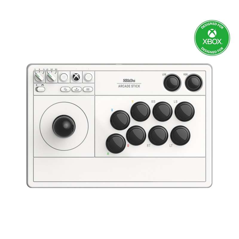 8BitDo Retro Arcade Stick for Xbox & Windows 10 Devices White
