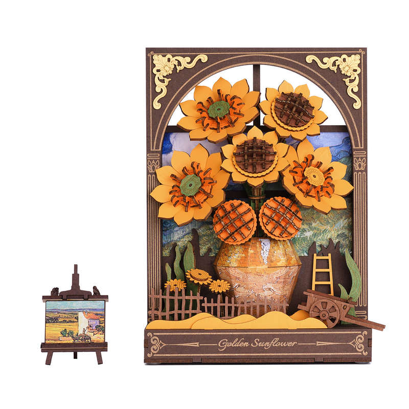 Robotime Golden Sunflower Wall Art 3D Wooden Puzzle