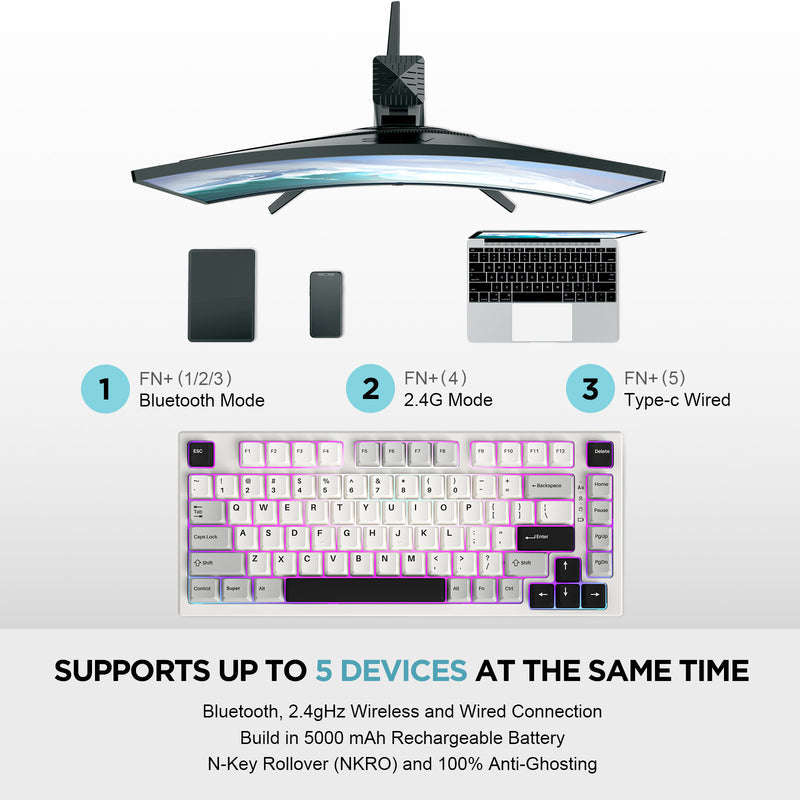 YUNZII YZ75 Pro Wireless Mechanical Gaming Keyboard