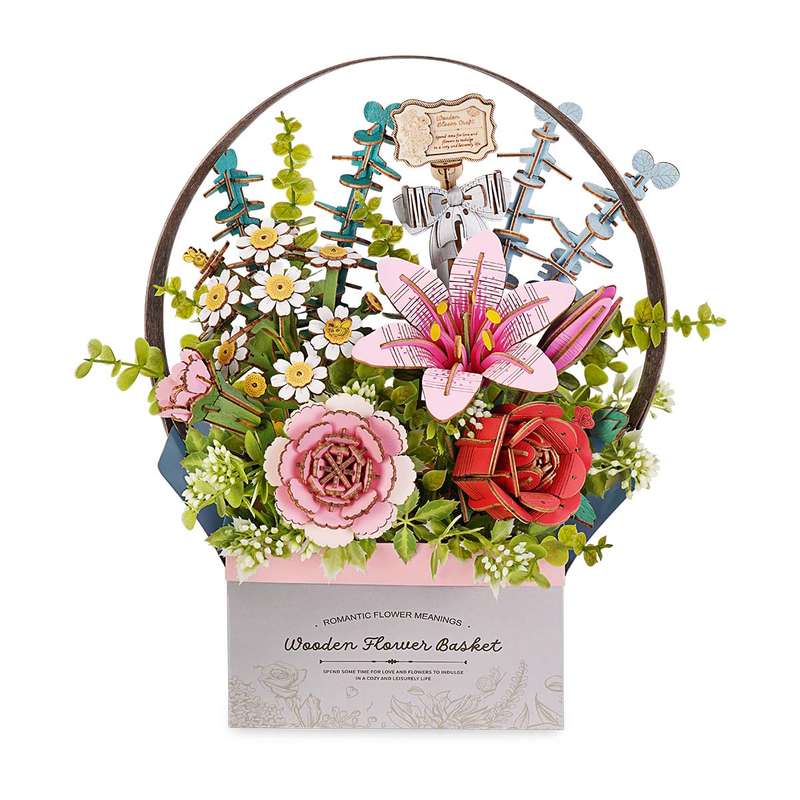 Robotime Wooden Flower Basket DIY 3D Puzzle